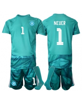 Billige Fotballdrakt Tyskland Manuel Neuer #1 Keeper Replika Hjemmedraktsett Barn VM 2026 Kortermet (med bukser)